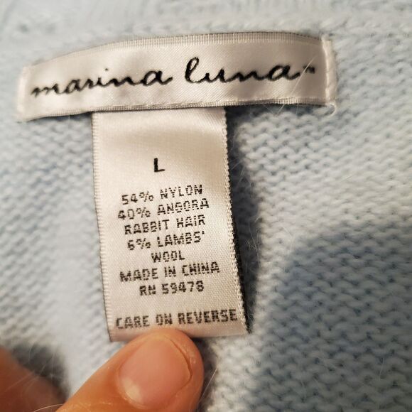 Marina Luna Blue Sweater Size Large NWOT - Picture 5 of 7
